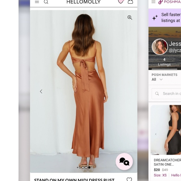 STAND ON MY OWN MIDI DRESS RUST - Picture 2 of 2